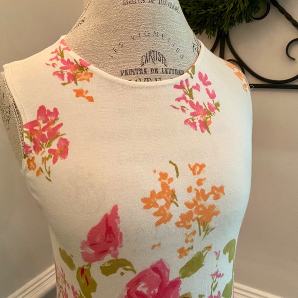 Talbots Petite Women's Twin Sweater Set Size PS Tank & Cardigan Floral NWT - Picture 4 of 9